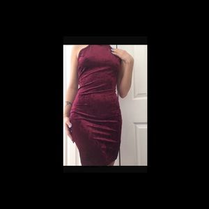 Maroon velvet bodycon dress | Never worn
